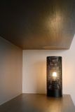 BELI - Stolná lampa - priemer 12 cm - 1xE27 - Čierna