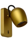 PRESTON - Nástenný reflektor - stmievanie do teplej farby - GU10 - 1x5W 2200K / 3000K - Matné zlato / mosadz