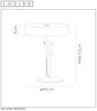 GIADA - Stolná lampa - priemer 40 cm - 2xE27 - Matné zlato / Pattina