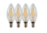 LED žiarovka - priemer 3,5 cm - LED stmievatelná - E14 - 4x4W 2700K - Priehľadná - 4ks v balení