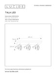 TALA LED - Stropné bodové osvetlenie - LED stmievanie do teplej farby - GU10 - 3x12W 2200K / 3000K - biela
