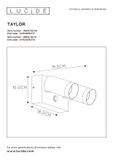 TAYLOR - Nástenný reflektor pre vonkajšie požitie - 2xGU10 - IP44 - čierna