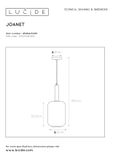 JOANET - Závesné svietidlo - priemer 22 cm - 1xE27 - Dymová šedá