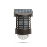 LED solárna nástenná lampa - teplá biela - čierna - plast