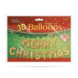 3D Vianočný&quot;Merry Christmas&quot; balón - zlatý