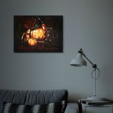 Halloweensky LED obrázok - s vešiakom na stenu , 2 x AA, 40 x 30 cm