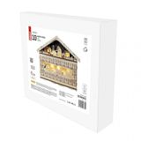LED adventný kalendár drevený, 40x50 cm, 2x AA, vnútorný, teplá biela, časovač