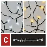 Standard LED spojovacia vianočná reťaz, 10 m, vonkajšia, teplá/studená biela, časovač