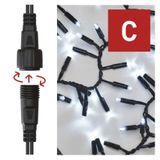 Profi LED spojovacia reťaz čierna – ježko, 3m, vonkaj. aj vnútorná, studená biela