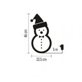 LED vianoč. snehuliak s čiapkou a šálom, 46 cm, vonkaj. aj vnútor., studená biela, časovač