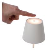 JUSTIN - Stolná lampa do exteriéru - priemer 11 cm - LED Stmievatelná - 1x2,2W 3000K - IP54 - 3 krokové stmievanie - Biela