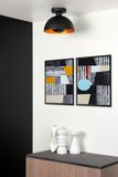 SIEMON - Zapustené stropné svietidlo - priemer 25 cm - 1xE27 - Čierne