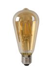 ST64 - LED vláknová žiarovka - priemer 6,4 cm - LED Stmievatelná - E27 - 1x5W 2700K - Jantárová