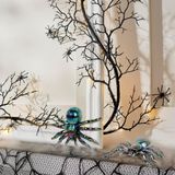 Halloweenska dekorácia - pavúk - s dúhovou farbou - 2 ks / balenie