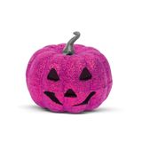 Halloweenska RGB LED dekorácia - penová tekvica - fialová - 11 cm