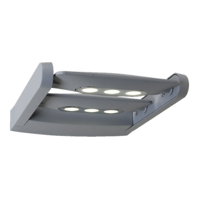 AWAX 2xLED/9W,IP 54,SILVER/CLEAR
