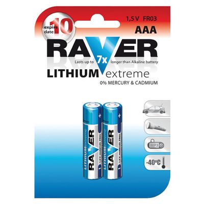 Batéria 1,2V RAVER " AAA " LITHIUM - blister 2ks