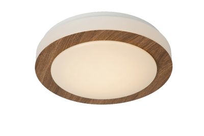 DIMY - Prisadené stropné osvetlenie do kúpeľne - priemer 28,6 cm - LED stmievatelná - 1x12W 3000K - IP21 - Drevo