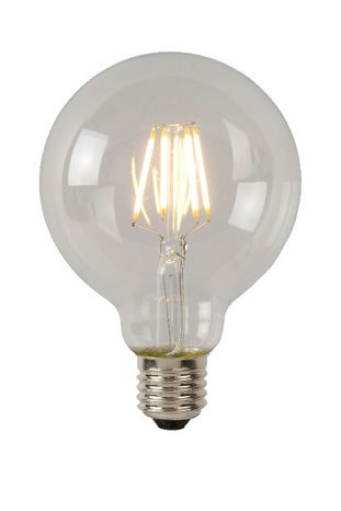 LED žiarovka - priemer 9,5 cm - LED stmievatelná - E27 - 1x5W 2700K - Priehľadná
