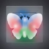 Nočné svetlo, farebný motýľ, 230V, 72 x 53 x 25 mm