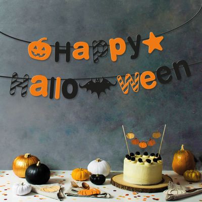 Halloweenska papierová girlanda - "Happy Halloween" - 3,5 m