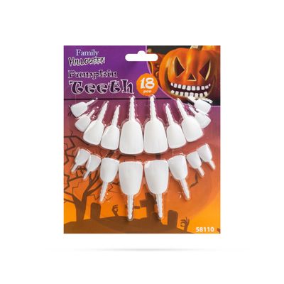 Halloweenske zuby do tekvicového lampáša - 18 zubov / balenie
