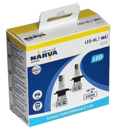 NARVA  LED H4 12V-24V 24W 6500K RANGE PERFORMANCE