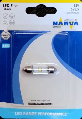 NARVA  LED -sufit 12V SV 10,5x38 (C5W) - 6000K Range Performance