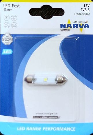 NARVA  LED -sufit 12V SV 10,5x43 (C5W) RANGE PERFORMANCE
