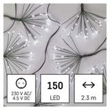 LED svetelná reťaz – svietiace trsy, nano, 2,35 m, vnútorná, studená biela, časovač