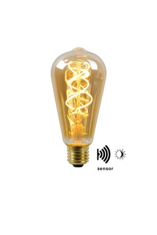 LED žiarovka nočný senzor - Žiarovka Exteriérové - priemer 6,4 cm - LED - E27 - 1x4W 2200K - Jantárová