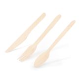 Sada drevených príborov - vidlička, lyžica, nôž - 12 ks