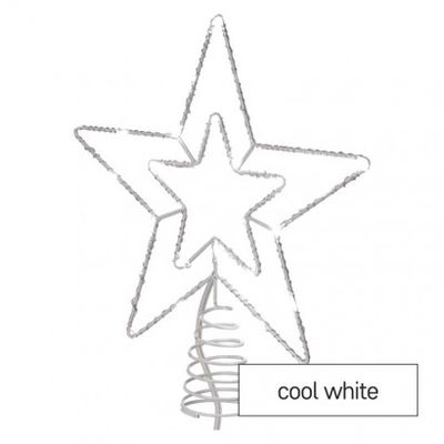 Standard LED spojov. vianoč. hviezda, 28,5 cm, vonkaj. aj vnútor., studená biela, časovač