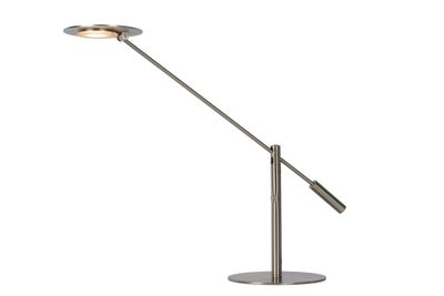 ANSELMO - Stolná lampa - priemer 25 cm - LED stmievatelná - 1X9W 3000K - Brúsený Chróm