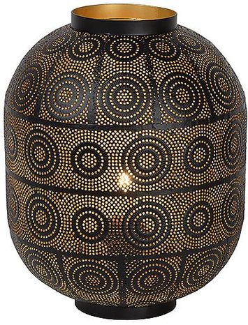 TAHAR - Stolná lampa - priemer 25 cm - 1xE27 - čierna