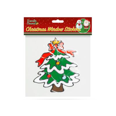 Vianočná dekorácia na okno - vianočný strom - 18 x 18 cm