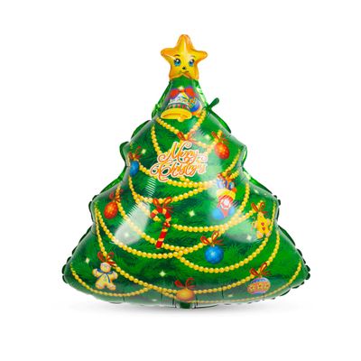 Vianočný balón - hliníková fólia - vianočný strom - 64 x 56 cm