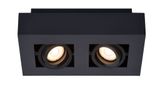 XIRAX - Stropné bodové osvetlenie - LED stmievanie do teplej farby - GU10 - 2x5W 2200K / 3000K - čierna
