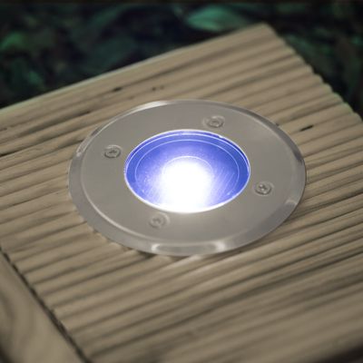 Zapustená odolná LED solárna lampa - 8,5cm studená biela