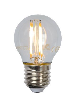 LED žiarovka - priemer 4,5 cm - LED stmievatelná - E27 - 1x4W 2700K - Priehľadná